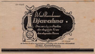 Djavahna - Curt Rosenbaum - 1924 - Historische Parfum Werbung ~19x11cm -