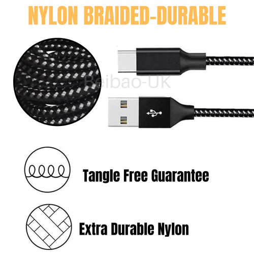 6X Wholesale Bulk USB Cable 10FT Braided Type C Charger Data Cord For Samsung LG - Picture 6 of 11