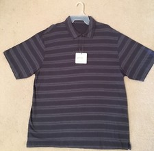  New With Tags Men's Arrow Polo Shirt-Blue w/stripes-Large-Cotton Blend