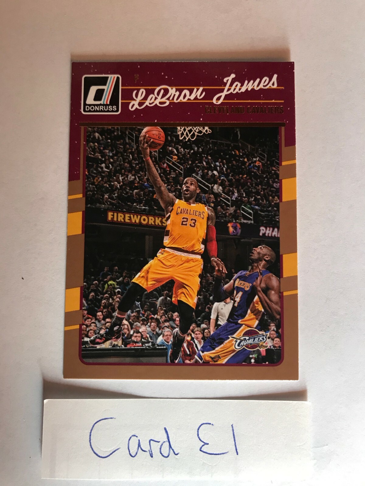 2016-17 Panini Donruss LeBron James #15 W/ Kobe Bryant Lakers Cavs Card E1