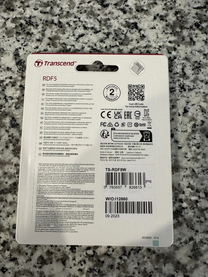 Transcend RDF5 Usb 3.1 Card Reader Gen 1 - Image 2 of 2