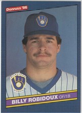 1986 Leaf Donruss - BILLY ROBIDOUX - #515 - Milwaukee Brewers BOX FRESH