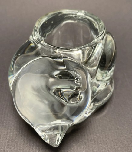 Vintage Indiana Glass Sleeping Cat Clear Votive Candle Holder Paperweight - Picture 8 of 10