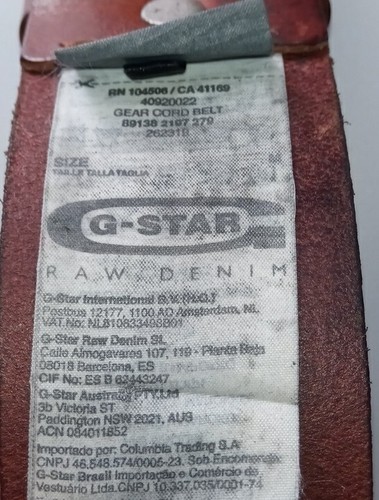G STAR RAW Leather Gear cord belt - Two prong belt buckle vintage style - Brown - Picture 4 of 6