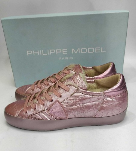 PHILIPPE MODEL Scarpa Sneakers Bassa Donna Woman Rosa Pelle size 37 PLM010L - Picture 2 of 8