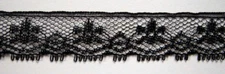 10 Yds. Vintage Black 3/4" Soft Nylon Lace L-41