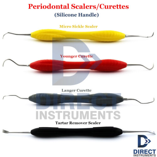 Silicone Handle Dental Periodontal Curettes Sickle Scaler Tartar Remover Plaque