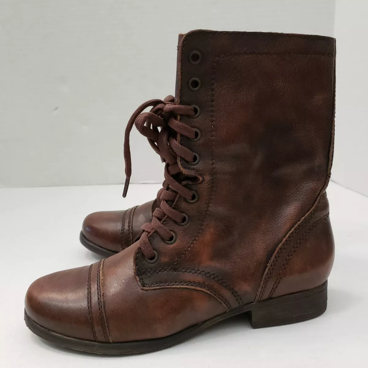 Troopa brown cheap leather