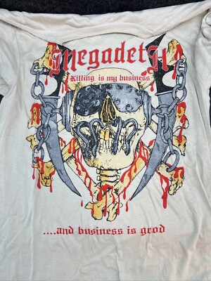Maglietta Megadeth Uomo Donna – Bianca Cotone Manica Corta S2931