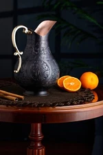 DEMMEX Handmade 1.2mm Thick Solid Copper Water Moscow Mule Pitcher Jug, 70 Oz