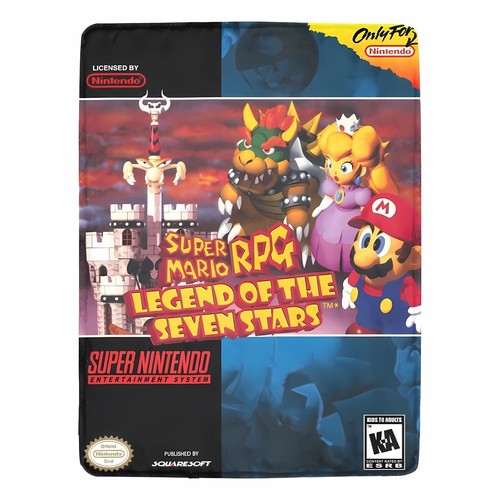 Vintage / Retro Game Super Mario RPG SNES Box Ultra-Soft Micro Fleece Blanket - 第 1/5 張圖片