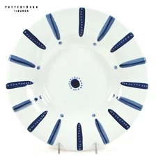 Pottery Barn TIBURON 10.25" Deep Dinner Plate Pasta Bowl Blue White Stripe