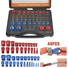 Thread Checker Set 44PC Nut& Bolt Inch and Metric Screw Thread Identifier Gauge&