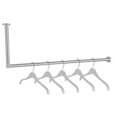 Edelstahl Garderobenstange Kleiderstange L-Form Kleiderlüfter Wäschestange Haken