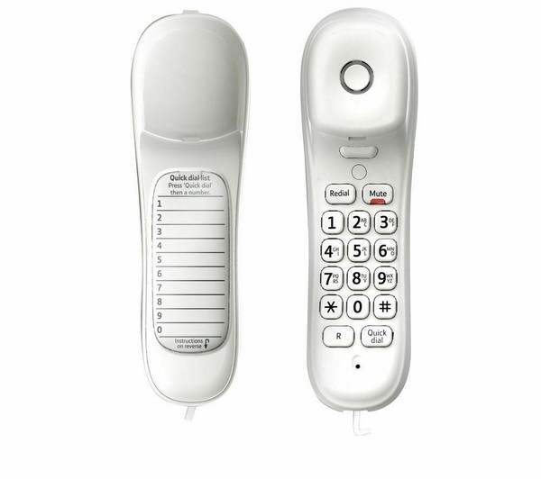 BT Duet 210 Wall Mountable Home Corded Phone Landline Telephone, White