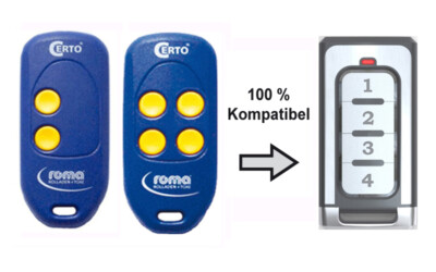 Ersatz Handsender - Fernbedienung für MT87A3-4 MT87A3-2 Roma Certo 868,5 Mhz