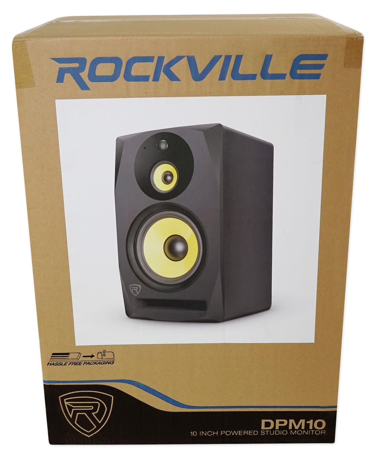 (2) Rockville DPM10B 10" 800w Powered 3-Way Studio Monitors Speakers Full Range