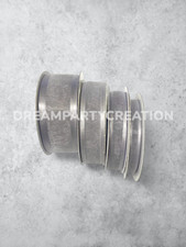 SILVER Organza SATIN EDGE Sheer Ribbon 100 nylon Choose Size  Yardage
