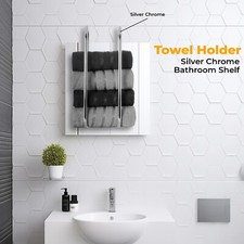 BATHROOM TOWEL RACK STORAGE STAND WALL MOUNTED TOWEL RAIL HOLDER BAR SHELF