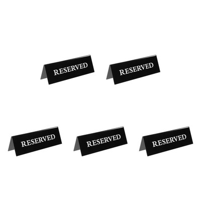  5pcs wasserdichte Acrylbehandlungsschilder schwarze Reserved-Sitzschilder im