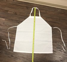 12 WHITE RESTAURANT BIB APRON SPUN POLYESTER Lot NEW