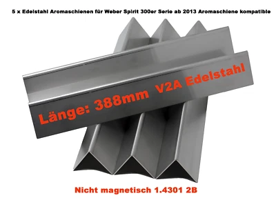 KOMPATIBLE FÜR WEBER Aromaschienen für Weber Spirit 300 310 320 ab 2013 Brennerabdeckung kompatible