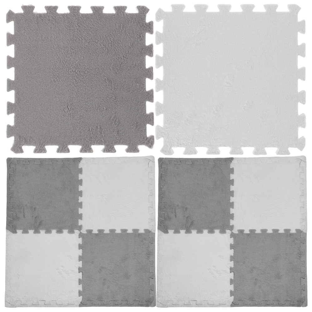 LUPATDY 12-teilige Puzzle Matten 30x30cm - Flauschige Bodenfliesen Für Kinderzimmer