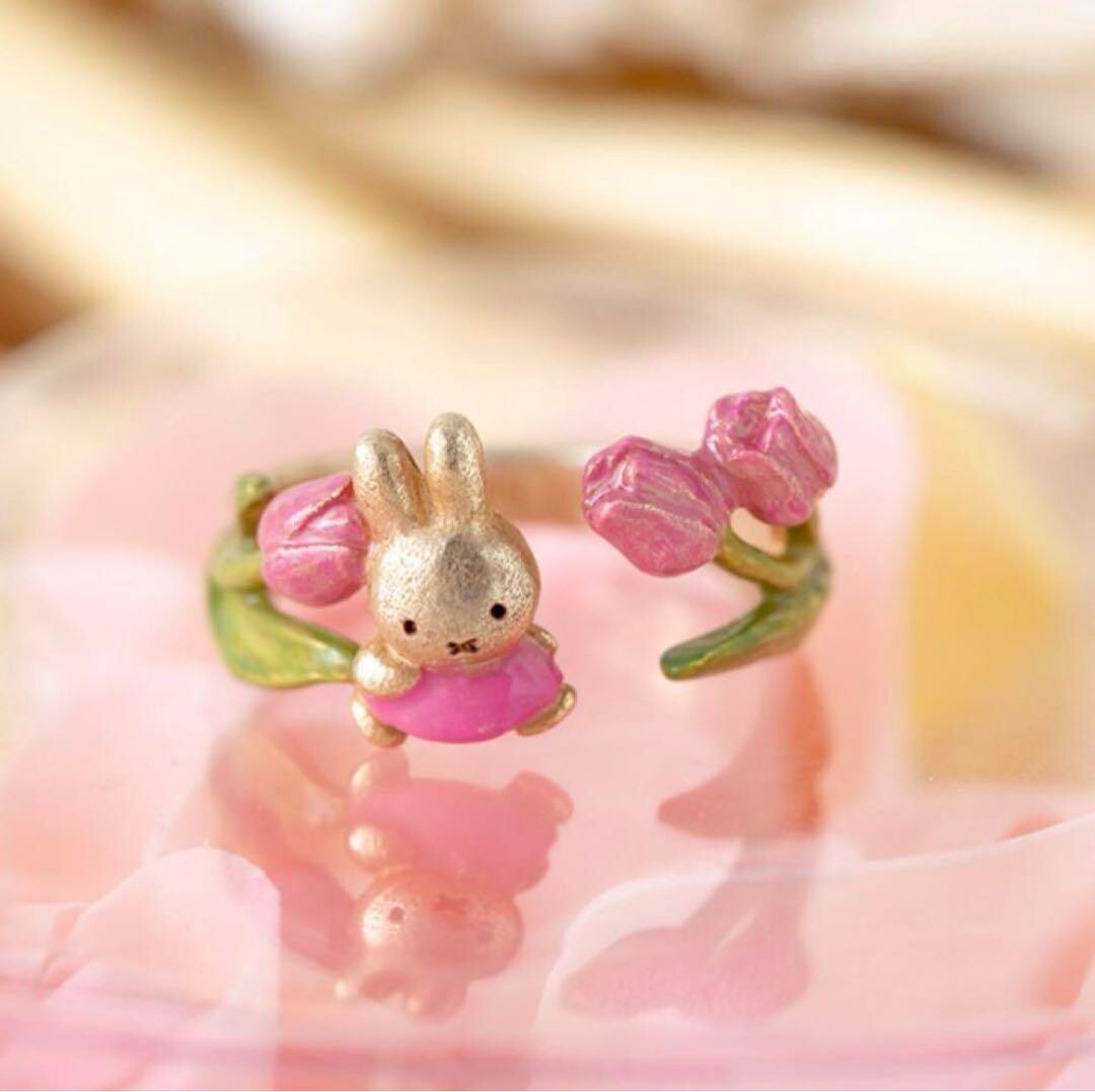 Miffy Flower Parnate Pok Collaboration Flower Ring Tulip Pink | eBay