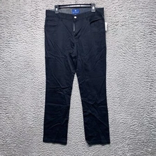 Ryan Seacrest Pants Mens Chino Textured Black Solid 32 30 Straight