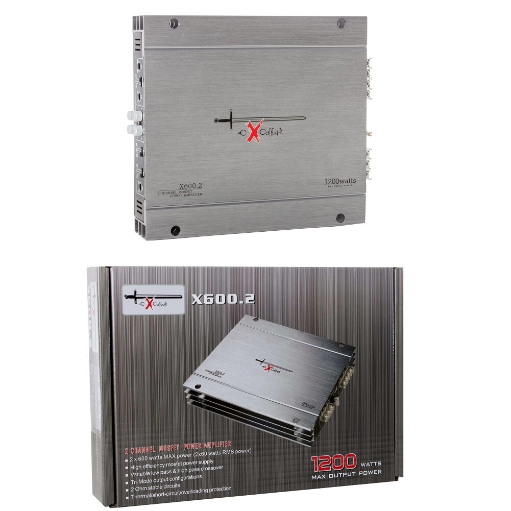 1 EXCALIBUR X600.2 amplificatore 2 canali porte o subwoofer 1200 watt max