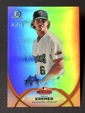 2020 Bowman Chrome Arizona League ORANGE REFRACTOR PROSPECT Dean Kremer 18/25