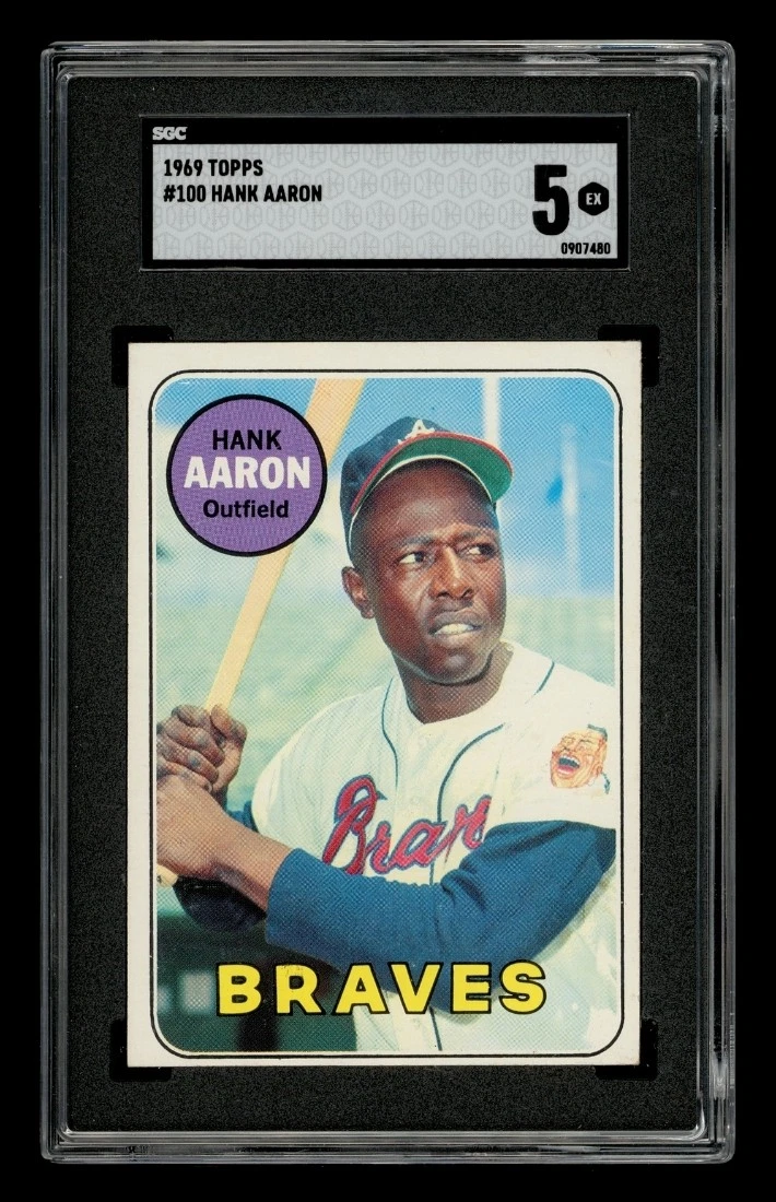 Hank Aaron 5 Graded Baseball Sports Trading Cards & Accessories