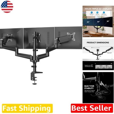 Gaming Triple Monitor Stand 3x 32'' Alloy Steel Swivel Tilt Rotation Black