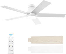 52" Modern Ceiling Fan with Lights, 5 Blades, 6 Speeds DC Reversible, Dimmable,