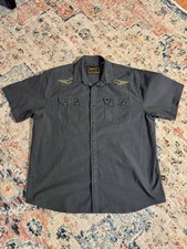 Howler Bros Men  s S Gray Pictographs Crosscut Deluxe Snap Shirt gaucho Large