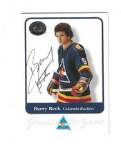 Barry Beck 2001-02 Fleer Greats of the Game Card #15 Signed