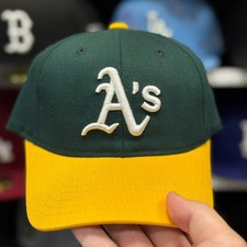 Youth Oakland Athletics FlexFit Green/Yellow Baseball Cap