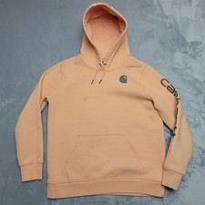 Carhartt Hoodie Womens L Orange 12 14 Relaxed Fit Hooded Sweatshirt Work 102791
