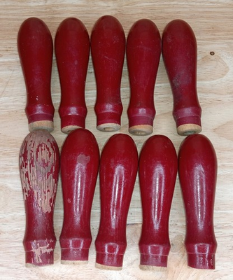#ad Vintage Stanley Red Tool Handles Lot of 10 Chisel File Replacement $20.00