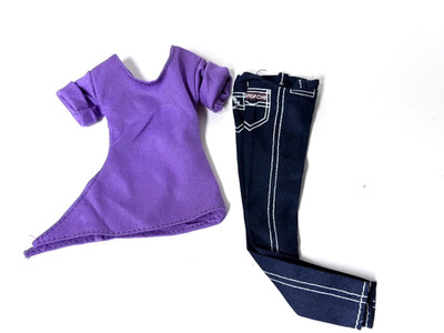 VINTAGE 1981 JORDACHE 11-1/2'' DOLL DARK DENIM JEANS & ''CANDI'' TOP /MEGA CORP