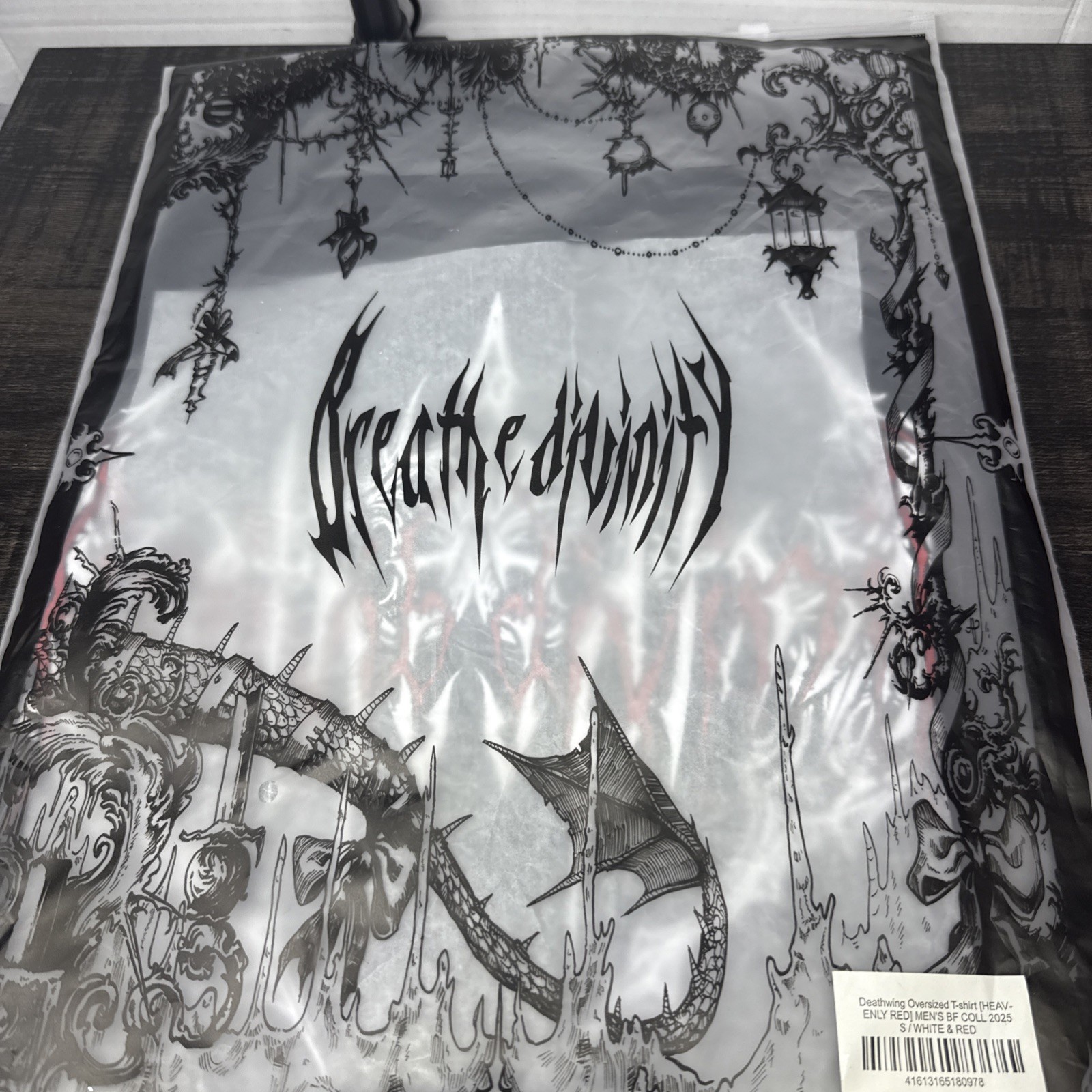 Breathe Divinity Deathwing Oversized T-Shirt Men’s 2025 Small White & Red