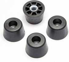 4 Medium Extra Tall Round Rubber Feet Bumpers - .625 Inch H X .932 Inch D - Made