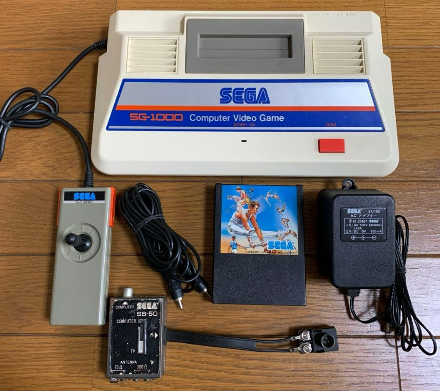 SEGA SG-1000 Console With Software AC Adapter Controller Tested & Working Good