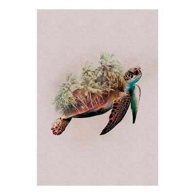 Wandbild ANIMALS PARADISE TURTLE - 50x70 cm Wandbild Grafik Poster