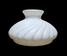 Vintage Milk Glass Swirl Tam O Shanter Student Lamp Shade 10" Fitter Aladdin 