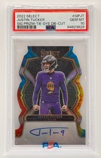 2022 Panini Select Justin Tucker Auto Prizm Tie-Dye Die-Cut /25 Ravens PSA 10