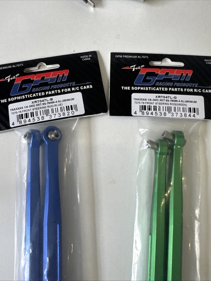 GPM Aluminium 7075-T6 vordere Lenkstange 2x Set Traxxas XRT/X-Maxx Blau Und Grün - Bild 2 von 4