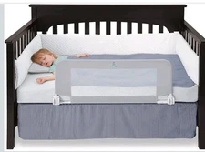 Hiccapop Convertible Crib Toddler Bed Rail Guard with Reinforced Anchor Safety