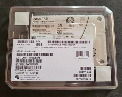 Intel S4610 480GB SSD SATAIII 6Gb/s 2.5'' SSDSC2KG480G8R1 Dell Version New