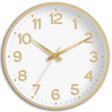 Wall Clock, Silent Wall Clocks Battery Operated 8 Inch-Modern Non Ticking Ana...